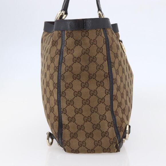 GUCCI GG Canvas Abbey Tote Bag Beige Gold - Picture 4 of 13